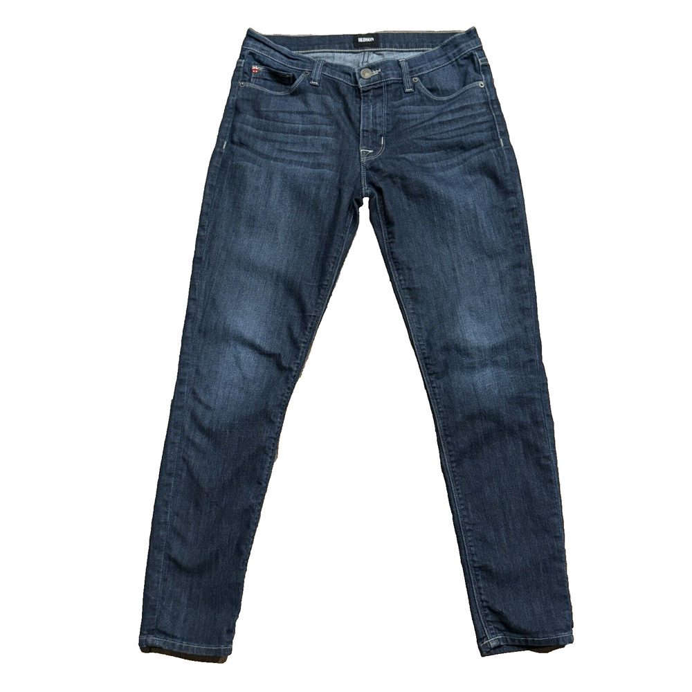 HUDSON Women's NICO Midrise Super Skinny Ankle‎ Jeans SIZE 27 Dark Wash EUC